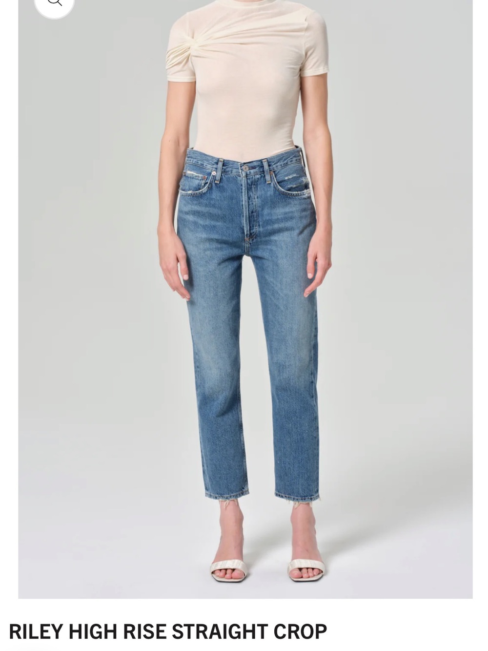 AGOLDE Riley High-Rise Straight Crop Jeans - color Frequency, size 28
